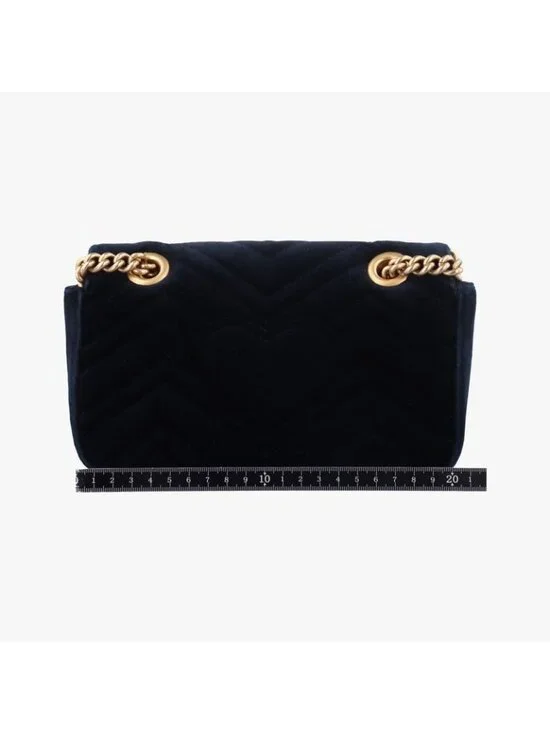 Gucci GG Marmont Black Multicolor Velour Messenger Bag - Picture 2 of 16